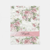 Vintages Shabby Chic Blume Personalisiert Fleecedecke (Vorderseite)