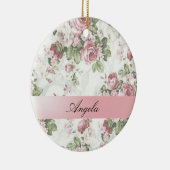 Vintages Shabby Chic Blume Personalisiert Keramik Ornament (Rechts)