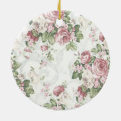 Vintages Shabby Chic Blume Personalisiert Keramik Ornament (Hinten)