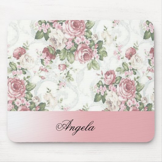 Vintages Shabby Chic Blume Personalisiert Mousepad (Vorne)