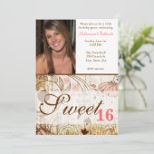 Vintages Shabby Chic Blumenkohl 16 Einladung (Stehend Vorderseite)