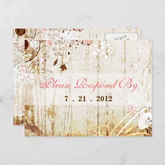 Vintages Shabby Chic Blumenkohl Empfang Postkarte (Vorne/Hinten)