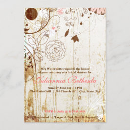 Vintages Shabby Chic Blumenladen Brautparty einlad Einladung