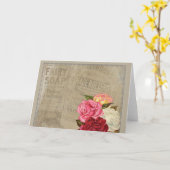 Vintages Shabby Chic Blumenseifenwerbung Karte (Gelbe Blume)