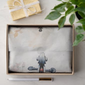 Vintages Shabby Chic Blütenpastellgrün Seidenpapier (Geschenk)