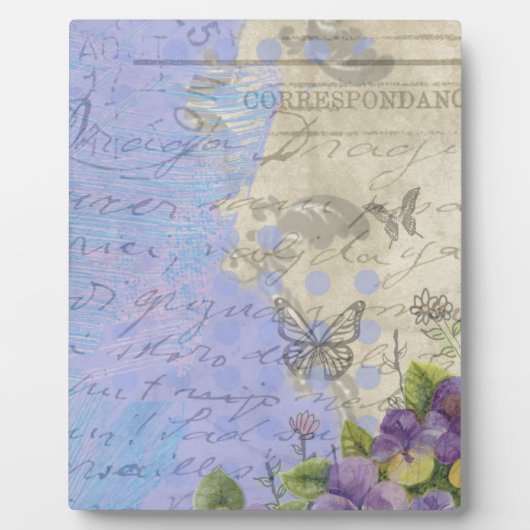 Vintages Shabby Chic Bright Paris Blumendesign Fotoplatte (Vorderseite)