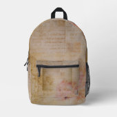Vintages Shabby Chic Butterfly Antikes Skript Bedruckter Rucksack (Vorderseite)