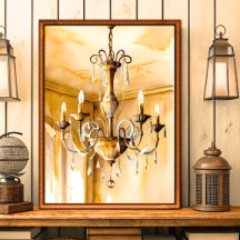Vintages Shabby Chic Chandelier Wall Art