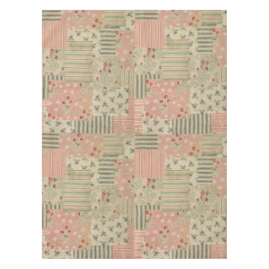 Vintages Shabby Chic Cherry Blumendekoupage Tischdecke (Vorderseite)