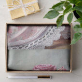 Vintages Shabby Chic Englische Teebecher Rose Seidenpapier (Geschenk)