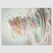 Vintages Shabby Chic Englische Teebecher Rose Seidenpapier (Vorderseite)