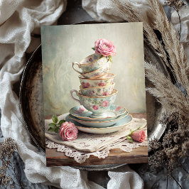 Vintages Shabby Chic Englische Teebecher Rose Seidenpapier