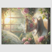 Vintages Shabby Chic Englische Teetasse Rose Seidenpapier (Vorderseite)