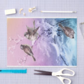 Vintages Shabby Chic für Wintervögel Seidenpapier (Handwerk)