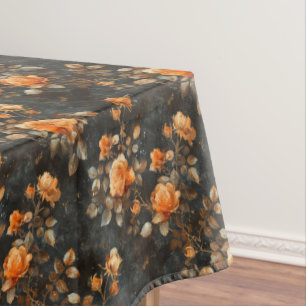 Vintages Shabby Chic, gelb-orange französische Ros Tischdecke