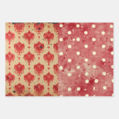 Vintages Shabby Chic Halbblutblüte Herztopf Geschenkpapier Set (Vorderseite 2)