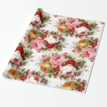 Vintages Shabby Chic Hochzeitsbrot Geschenkpapier<br><div class="desc">Trendiges Verpackungspapier mit rosa,  roten und gelben Rosen.  Ideal für Hochzeiten und Brautpartys.</div>