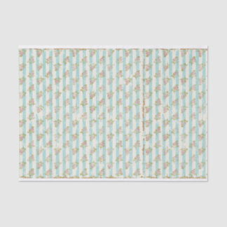 Vintages Shabby Chic mit Blumenstreifen Seidenpapier