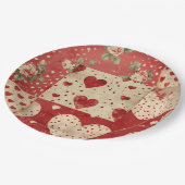 Vintages Shabby Chic Pappteller (Schrägansicht)