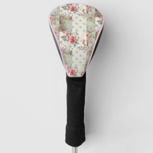 Vintages Shabby Chic Pastel Green Florals Patchwor Golf Headcover