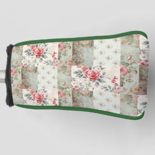 Vintages Shabby Chic Pastel Green Florals Patchwor Golf Headcover