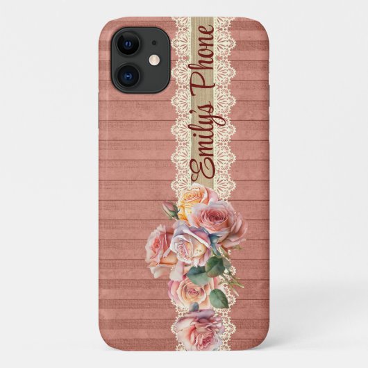Vintages Shabby Chic Personalisiert Case-Mate iPhone Hülle (Rückseite)