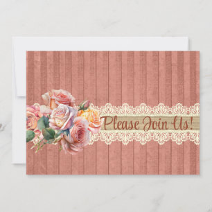 Vintages Shabby Chic Personalisiert Dusche Einladung