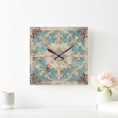 Vintages Shabby Chic Quadratische Wanduhr (Zuhause)