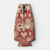 Vintages Shabby Chic Red Patchwork Muster Flaschenkühler (Rückseite)
