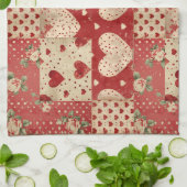 Vintages Shabby Chic Red Patchwork Muster Geschirrtuch (Gefaltet)