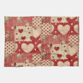 Vintages Shabby Chic Red Patchwork Muster Geschirrtuch (Horizontal)