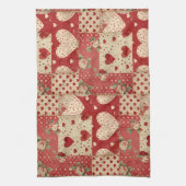 Vintages Shabby Chic Red Patchwork Muster Geschirrtuch (Vertikal)