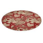 Vintages Shabby Chic Red Patchwork Muster Schneidebrett (Ecke)