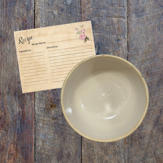 Vintages Shabby Chic Rezept Karte