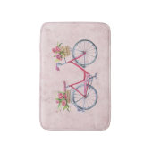 Vintages Shabby Chic Rosa Fahrrad Badematte (Vorderseite Vertikal)