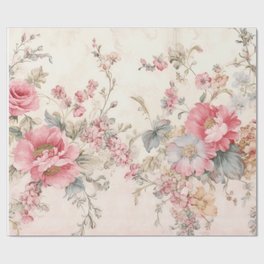 Vintages Shabby Chic rosa Geschenkpapier (Flach)
