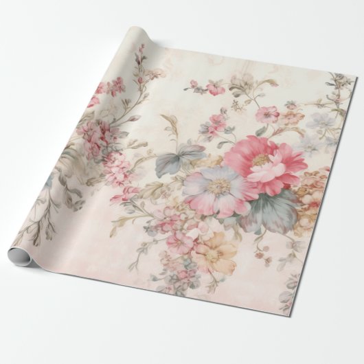 Vintages Shabby Chic rosa Geschenkpapier (Ungerollt)