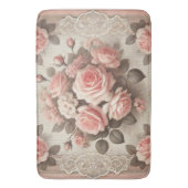 Vintages Shabby Chic Rosa Rose Badematte (Vorderseite Vertikal)