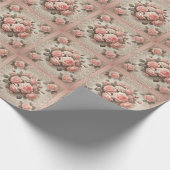 Vintages Shabby Chic Rosa Rose Geschenkpapier (Ecke)