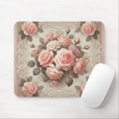 Vintages Shabby Chic Rosa Rose Mousepad (Mit Mouse)