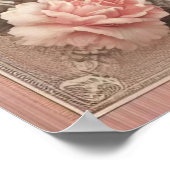 Vintages Shabby Chic Rosa Rose Poster (Ecke)