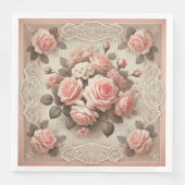 Vintages Shabby Chic Rosa Rose Serviette (Vorderseite)