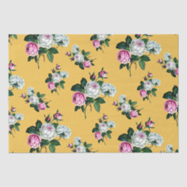 Vintages Shabby Chic-Rosa-weißes Rosen-Muster Seidenpapier