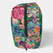 Vintages Shabby Chic Rose Blau rosa Muster Waschbeutel (Rechts)