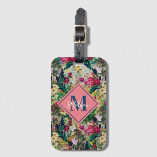 Vintages Shabby Chic Rose Gepäckanhänger (Vorderseite Vertikal)