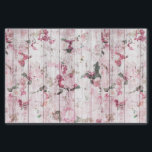 Vintages Shabby Chic Seidenpapier<br><div class="desc">Hübsche Rosen in Rosa und Weiß auf einem Holzboden. Lieblich für Geschenkverpackungen oder für handwerkliche Projekte.</div>