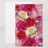 Vintages Shabby Chic Vibranly Country Rose Briefpapier (Vorne/Hinten)