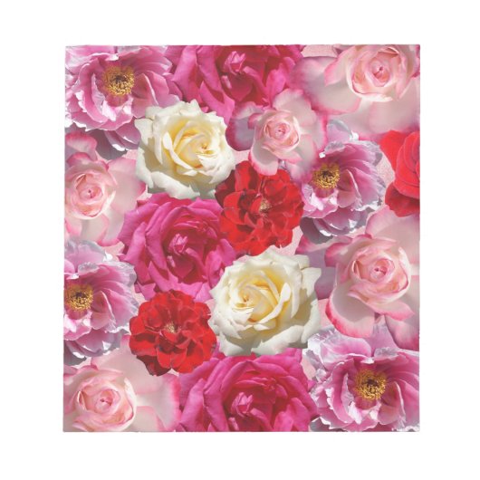 Vintages Shabby Chic Vibranly Country Rose Notizblock (Vorderseite)