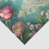 Vintages Shabby Chic-Vogelkoffer mit Rose Seidenpapier (Detail)