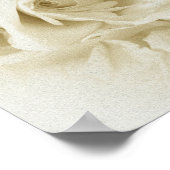 Vintages Shabby Chic - Weiße Rose und Skript Poster (Ecke)